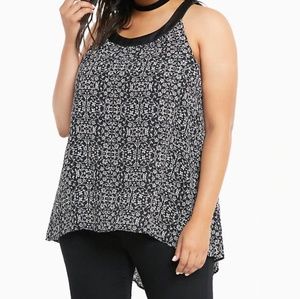 Torrid FLORAL FAUX LEATHER HI-LO TOP